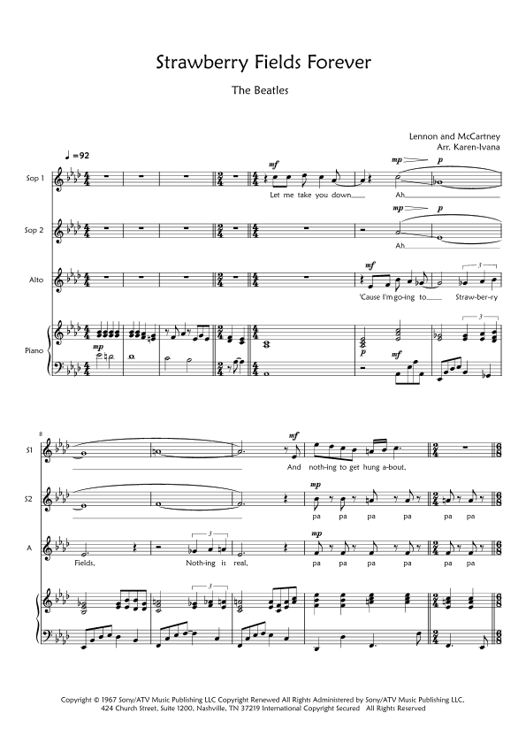 Strawberry Fields Forever (arr. Karen Ivana)