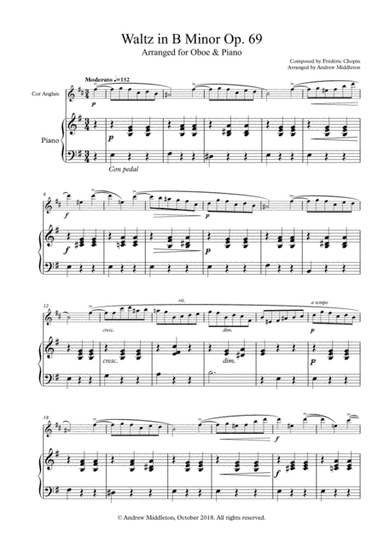 Waltz in B Minor arranged for Cor Anglais and Piano (arr. Andrew Middleton)