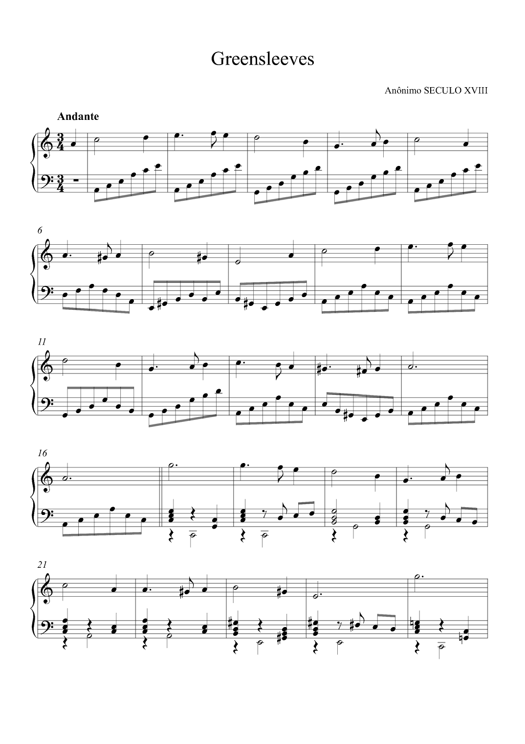 Greensleeves (arr. Alex Nunes Rodrigues)