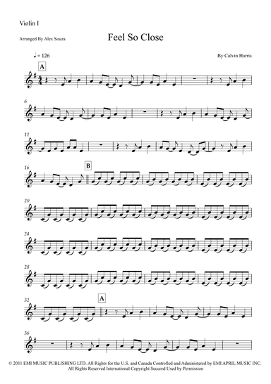 Feel So Close (arr. Alex Souza)