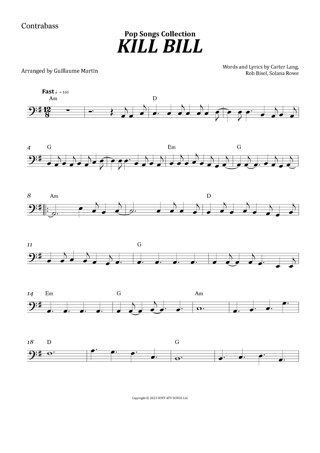 Kill Bill (arr. Guillaume Martin)