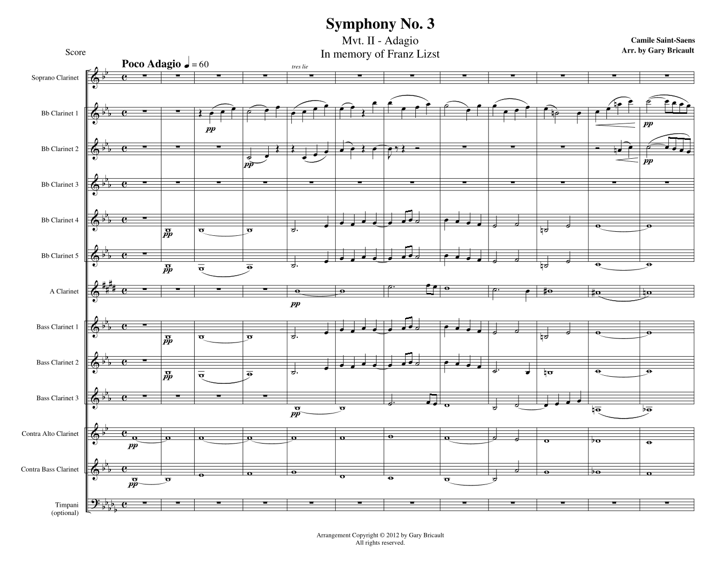 Mvt. Ib - Adagio from Symphony No. 3 (arr. Gary Bricault)
