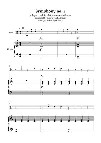 Symphony no. 5 - 1st movement (theme) (arr. Rodrigo Faleiros)