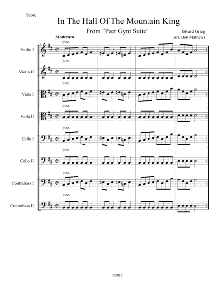 In The Hall Of The Mountain King from "Peer Gynt Suite" for strings (arr. Bob Mathews)