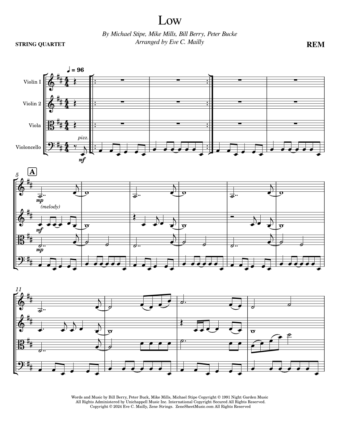 Low (arr. Eve C. Mailly, Zene Strings)
