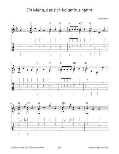 Ein Mann, der sich Kolumbus nannt (arr. Bettina Schipp)