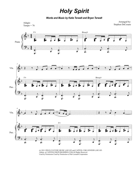 Holy Spirit (arr. Stephen DeCesare)
