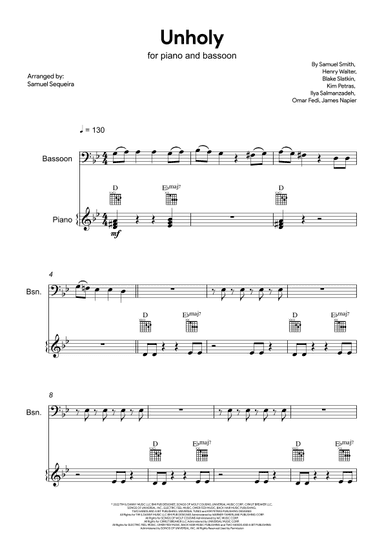 Unholy (arr. Samuel Sequeira)