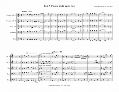 Just A Closer Walk With Thee (arr. Dean Mounts)