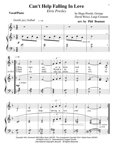 Can't Help Falling In Love (arr. Phil Beaman)
