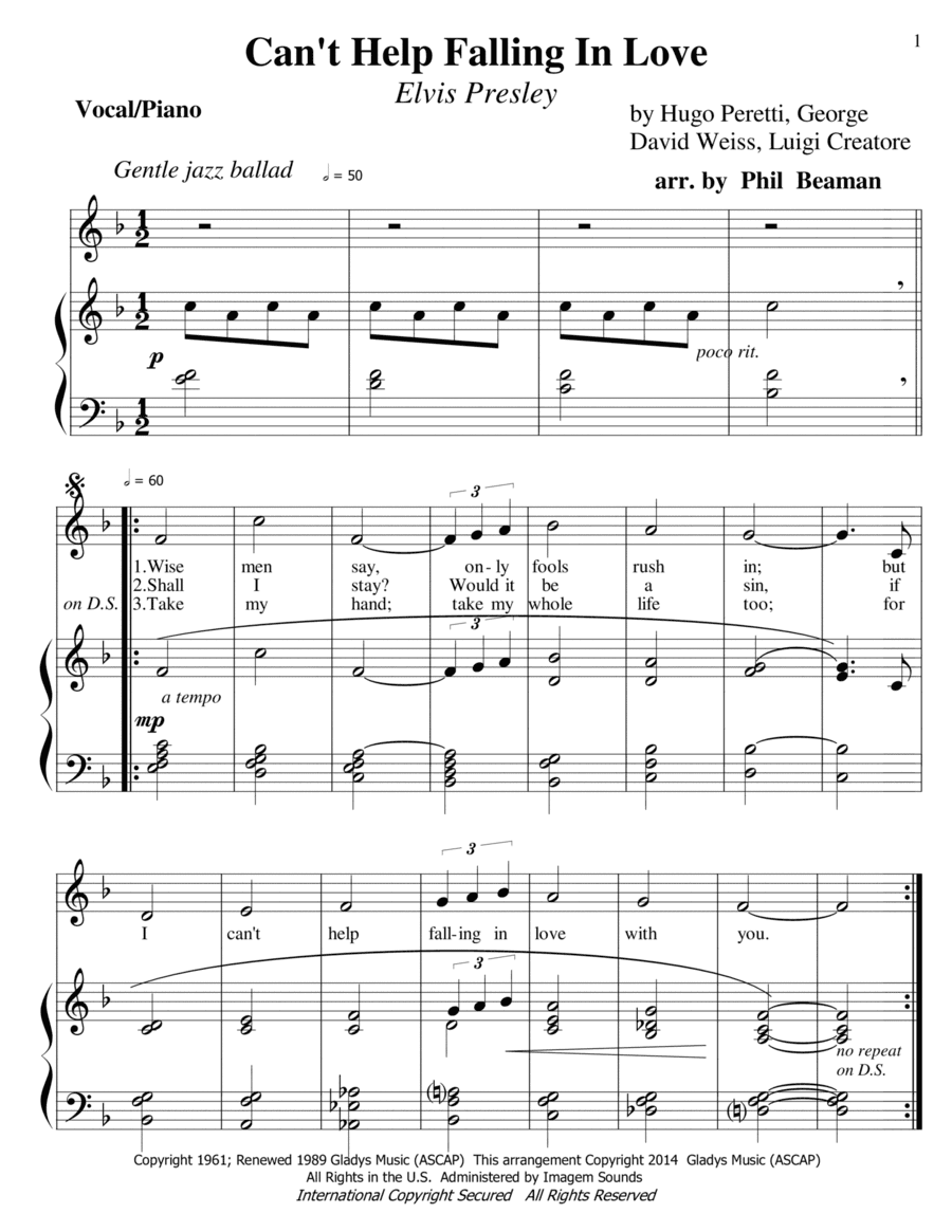 Can't Help Falling In Love (arr. Phil Beaman)