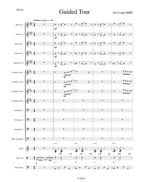 Guided Tour for Jazz Ensemble, from the CD Guided Tour by Michael BB Quartet