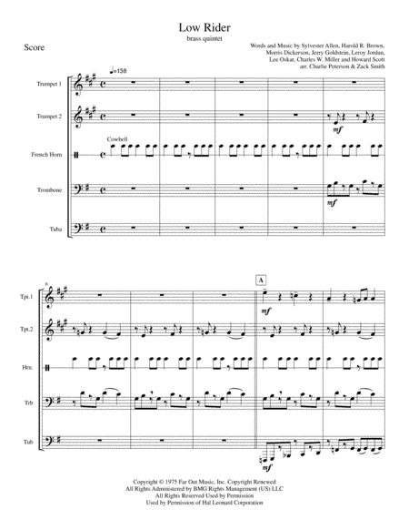 Low Rider (arr. Charlie Peterson)
