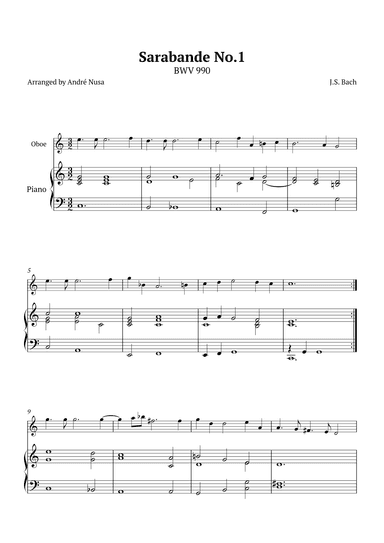 Sarabande No.1 BWV 990 (arr. André Nusa)