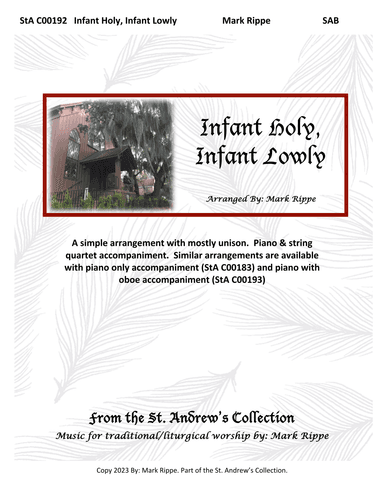 Infant Holy, Infant Lowly (StA C00192) (arr. Mark Rippe)