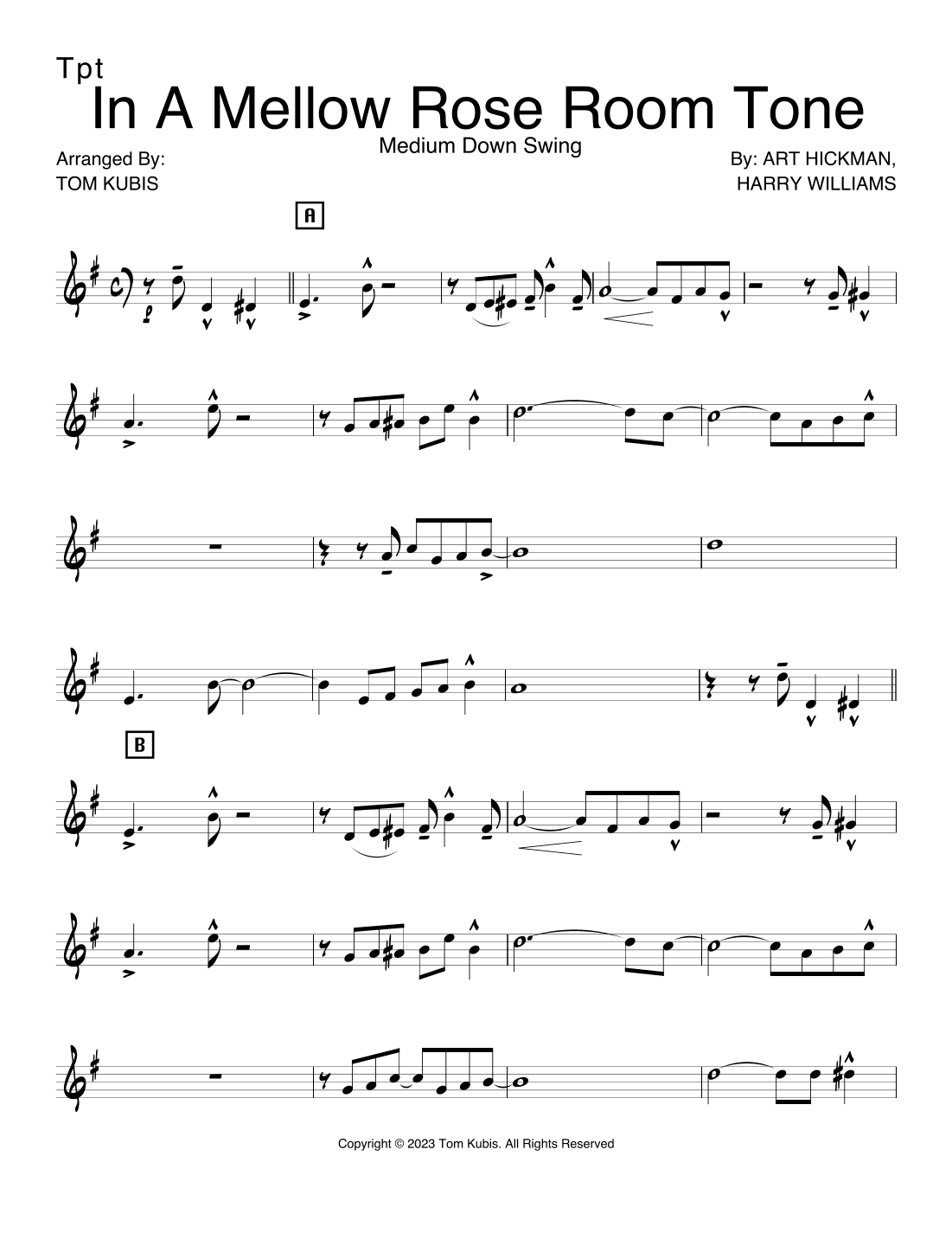 Rose Room (arr. Tom Kubis)