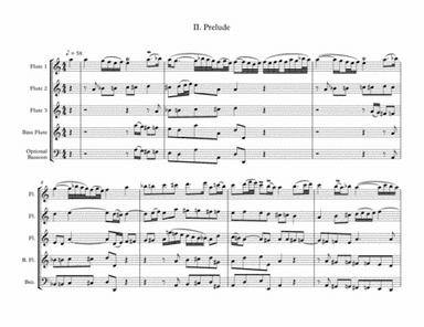Das alte Jahr vergangen ist, II. Prelude, by J.S. Bach, arranged for Flute Choir (3 Flutes, Bass Flu (arr. J.W. Carter)