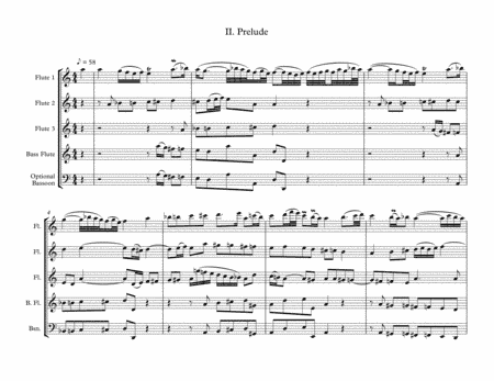 Das alte Jahr vergangen ist, II. Prelude, by J.S. Bach, arranged for Flute Choir (3 Flutes, Bass Flu (arr. J.W. Carter)