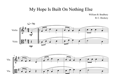 My Hope is Built on Nothing Less (Violin and Viola Duet) (arr. B. C. Dockery)