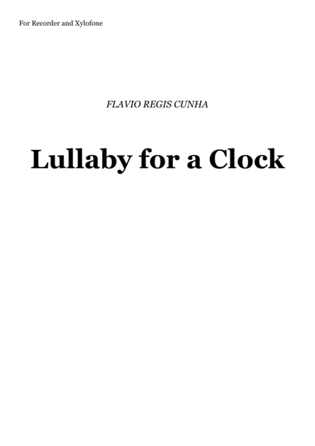 Lullaby for a Clock - for Recorder and Xylophone