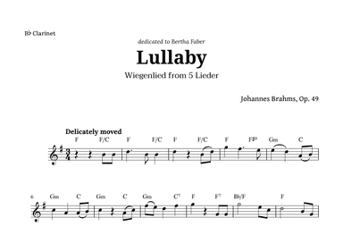Wiegenlied (lullaby) by Brahms for Clarinet and Chords (arr. Langanho)