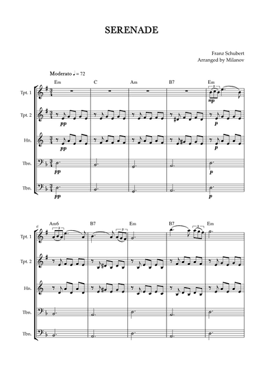 Serenade | Schubert | Brass Quintet | Chords (arr. Milanov)