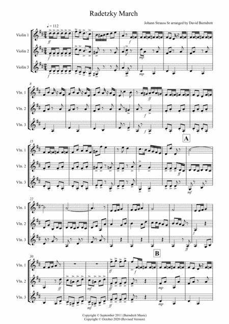 Radetzky March for Violin Trio (arr. David Burndrett)