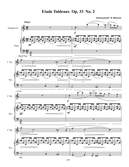 Etude Tableaux Op. 33 No. 2 (arr. Brandon Ridenour)