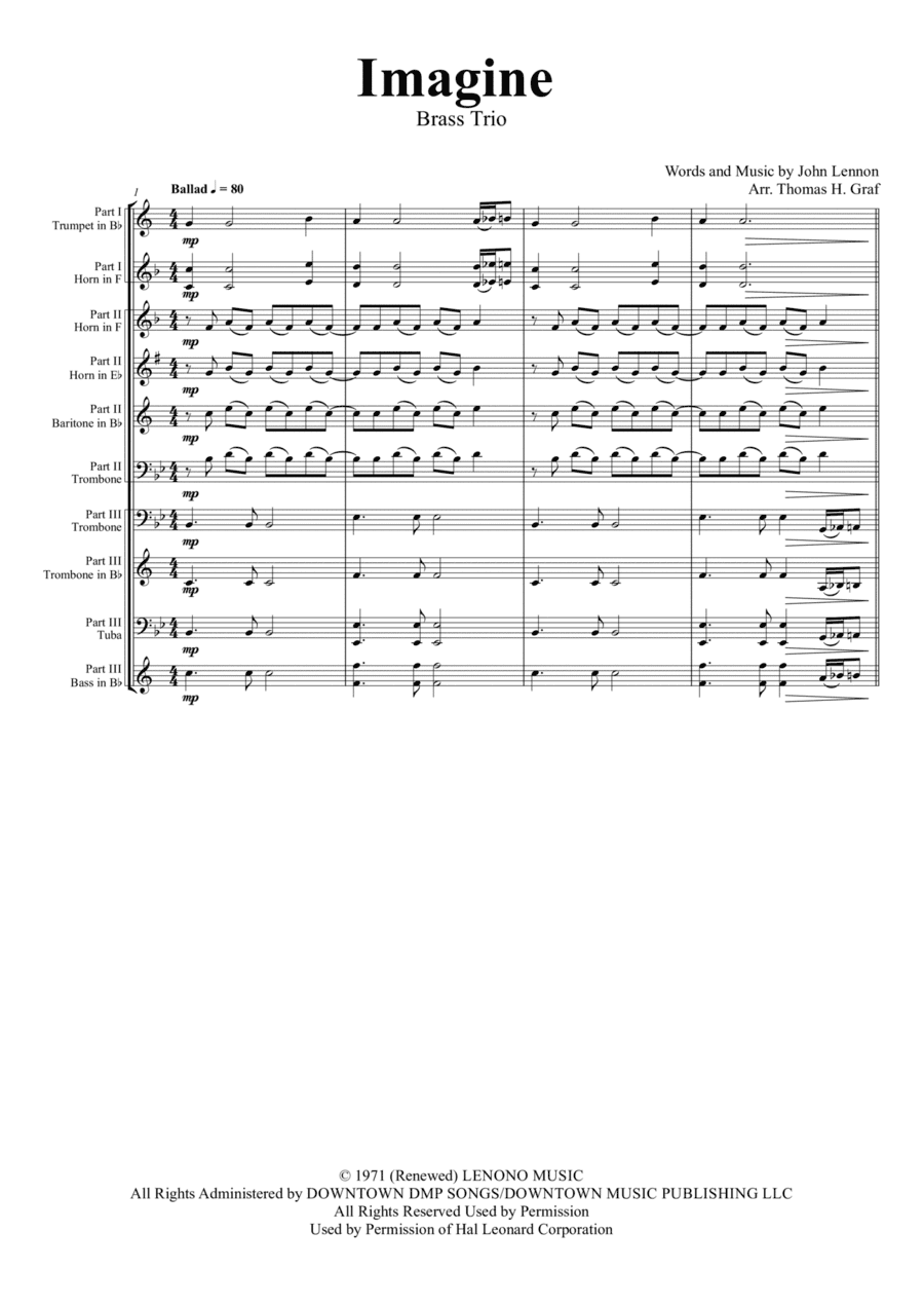 Imagine (arr. Thomas Graf)