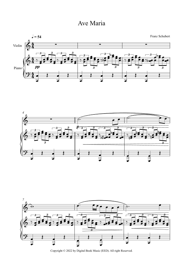 Ave Maria - Franz Schubert (Violin + Piano) (arr. Digital Book Music)