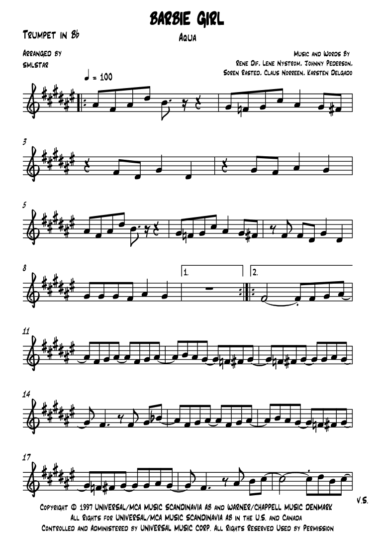 Barbie Girl (arr. SMLStar)