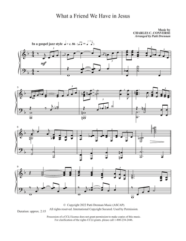 What a Friend We Have in Jesus (arr. Patti Drennan)