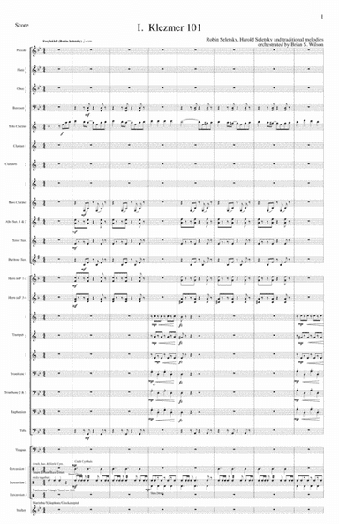 Klezmer 101 from Klezmer Concerto for Clarinet and Wind Orchestra (complete score)