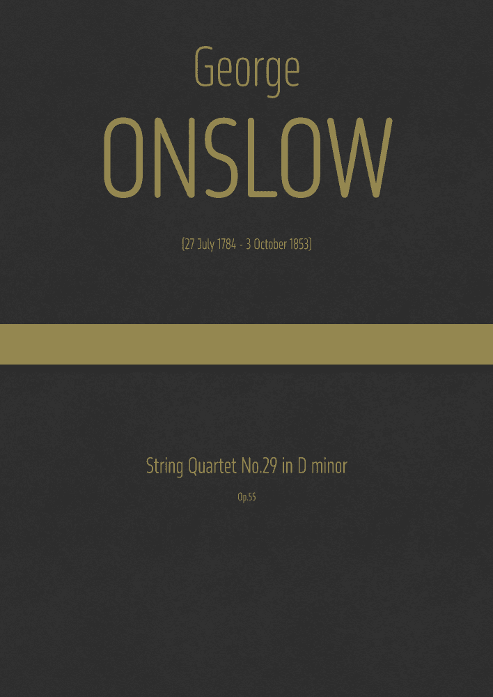 Onslow - String Quartet No.29 in D minor, Op.55 (arr. J.G. Cucó Barber)