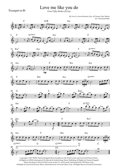 Love Me Like You Do (arr. Fernando Britto)