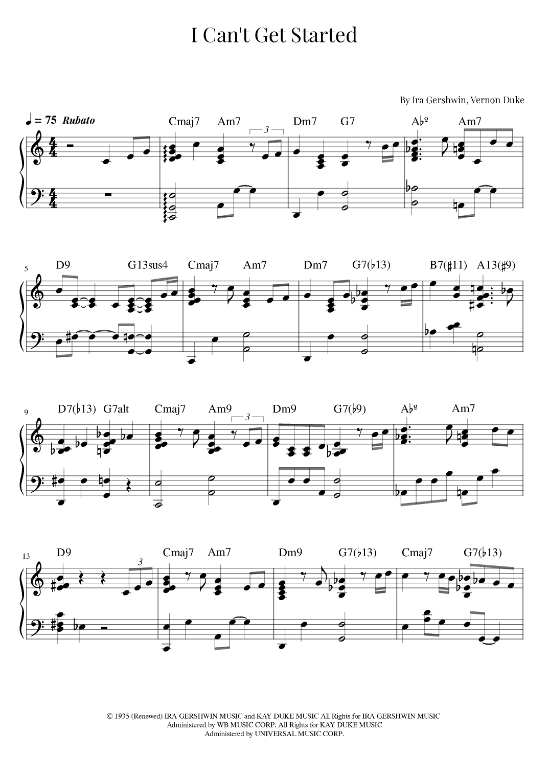 I Can't Get Started (arr. Roger da Luz)