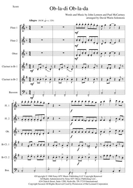 Ob-La-Di, Ob-La-Da (arr. David Warin Solomons)