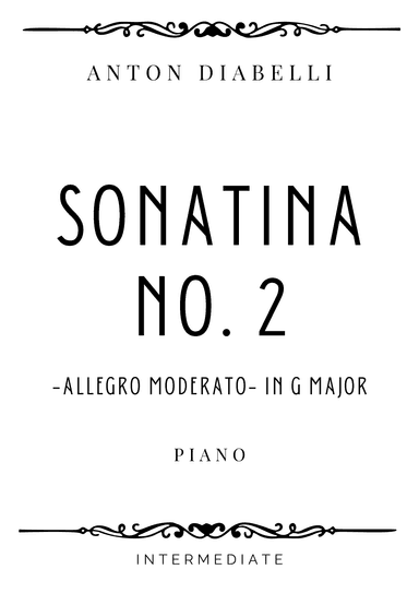Diabelli - Allegro moderato from Sonatina No. 2 in G Major - Intermediate (arr. Piacere Music Sheets)