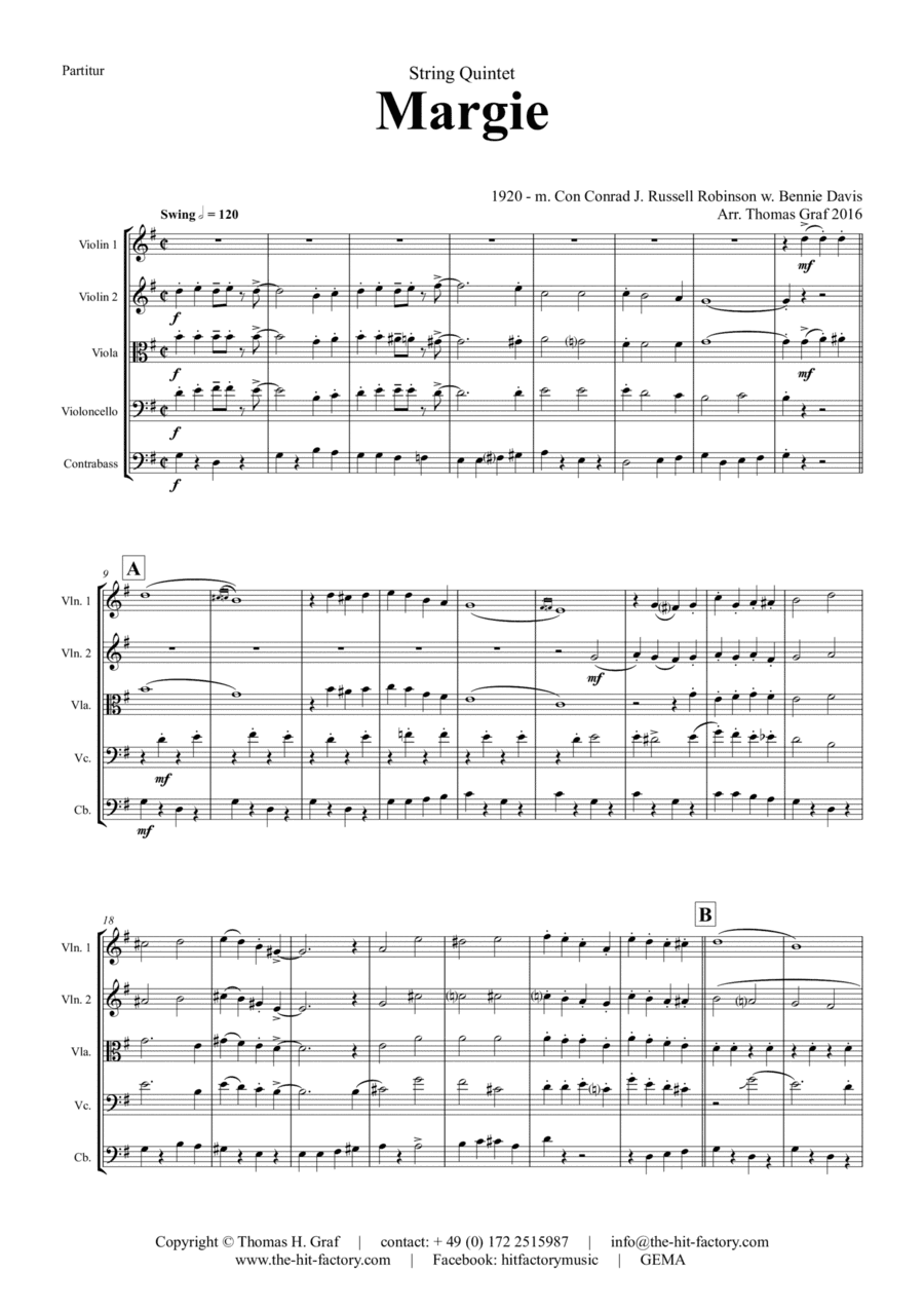 Margie - Dixieland Classic - String Orchestra (arr. Thomas Graf)