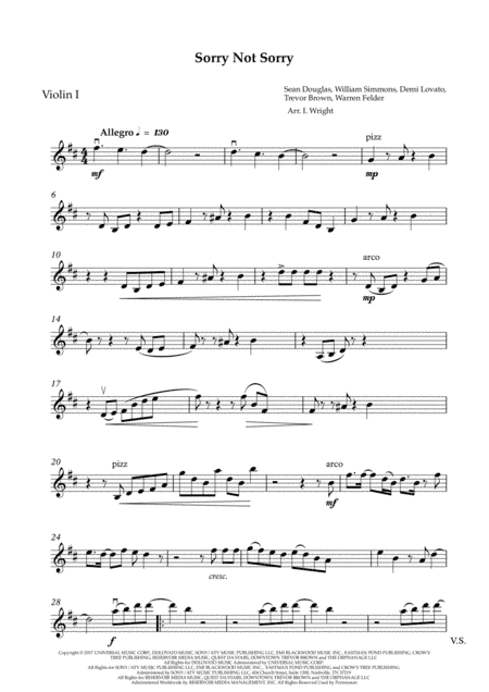 Sorry Not Sorry (arr. Iuliia Wright)