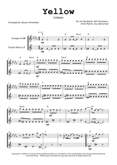 Yellow (arr. Glauco Fernandes)
