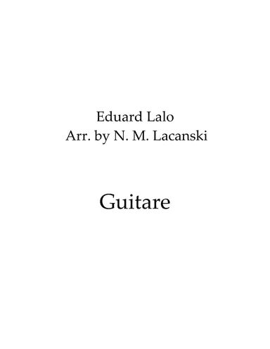 Guitare (arr. Nick Lacanski)
