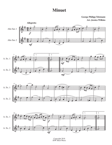 6 Easy Alto Saxophone Duets (arr. Jessica Wilkins)