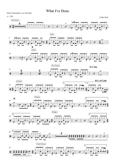 What I've Done (arr. Drum Transcription: Leo Alvarado)