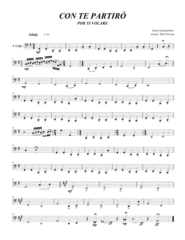 Con Te Partiro (time To Say Goodbye) (arr. RAUL NORIEGA)