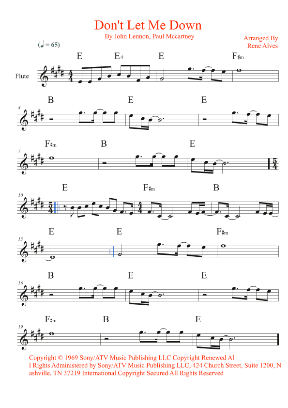 Don't Let Me Down (arr. Rene Alves)