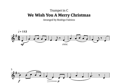 We Wish You a Merry Christmas (for solo trumpet in C) (arr. Rodrigo Faleiros)