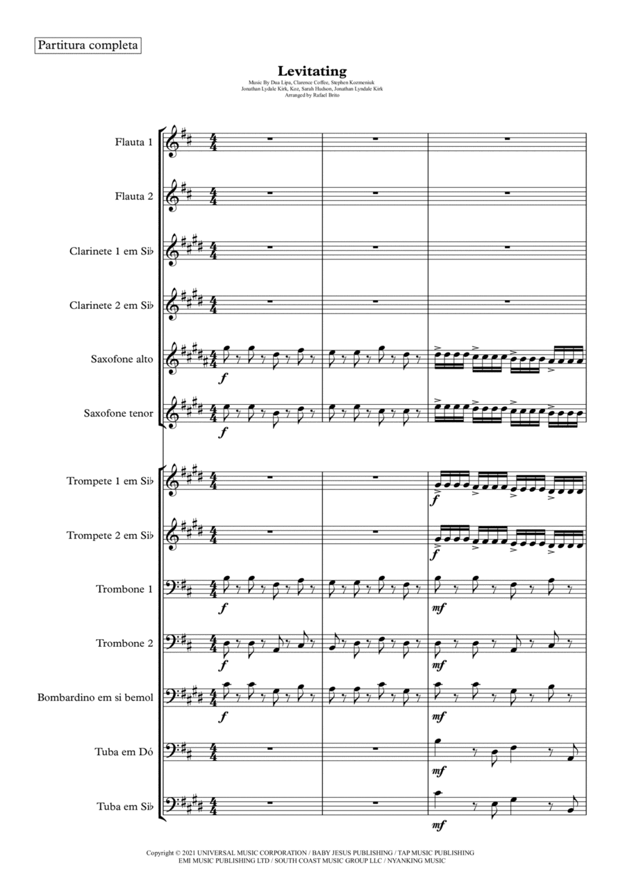 Levitating (feat. Dababy) (arr. Rafael Brito)