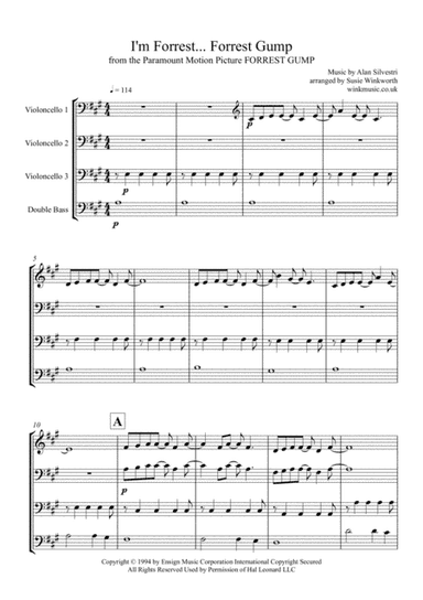 I'm Forrest... Forrest Gump  from the Paramount Motion Picture FORREST GUMP (arr. Susie Winkworth winkmusic.co.uk)