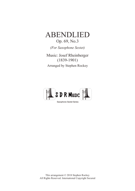 Abendlied for Saxophone Sextet (arr. Stephen Rockey)